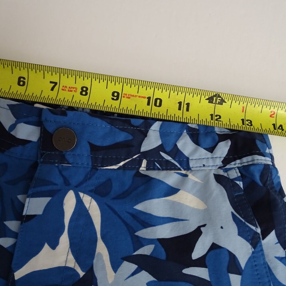 Onia Calder Blue Tropical Hawaiian Swim Trunks Men Size S Beach Vacay Summer - Picture 10 of 12